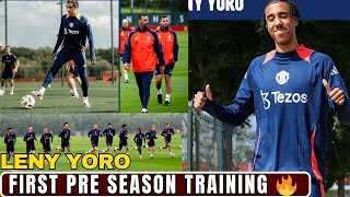 LENY YORO STORMS CARRINGTON FOR FIRST MANCHESTER UNITED PRE SEASO TRAINING [upl. by Queena]