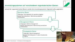 Grundlagen der Wirtschaftsinformatik Vorlesung 3  Personen und Anwendungssysteme [upl. by Breeze587]