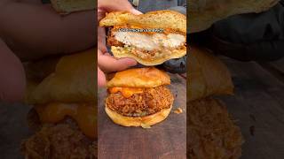 Crispy fried chicken sandwich 🥪 howtomakechickenathome sandwich burger food cooking [upl. by Keener11]