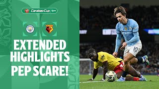 PEP SCARE  Manchester City v Watford extended highlights [upl. by Mizuki]