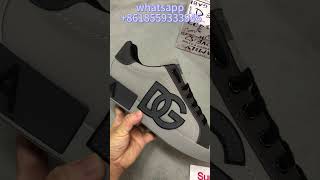 DampG Gray Calfskin Portofino Sneaker with DG Logo print Unboxing  Shorts [upl. by Morey103]