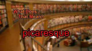 What does picaresque mean [upl. by Vina]