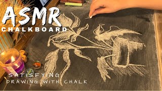 ASMR chalkboard drawing with chalkrelaxing chalk soundno talking [upl. by Akinek950]