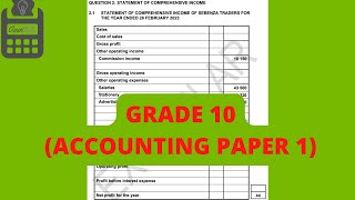 Grade 10Statement of Comprehensive Income Income Statement  Paper 1 [upl. by Kendry]