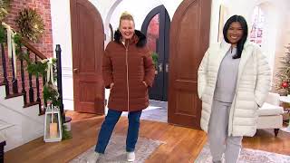 Nuage Stretch Puffer Coat with Removable Faux Fur Trim Hood on QVC [upl. by Nataniel]