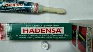 HADENSA OINTMENT REVIEW BENEFITS HOW TO APPLY  PILES TREATMENT [upl. by Melbourne437]