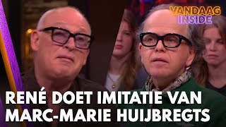 René doet imitatie van MarcMarie Huijbregts Hij praat echt zo  VANDAAG INSIDE [upl. by Melan]