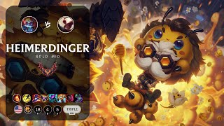 Heimerdinger Mid vs Lee Sin  NA Grandmaster Patch 143 [upl. by Hancock]