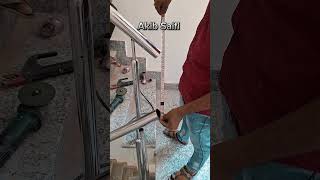 Staircase railing round pipe albo fitting  how to joint Albo round pipe railing youtube shorts [upl. by Einnov]