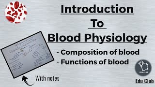 Introduction to Blood  Functions of Blood  Blood Physiology [upl. by Christen]