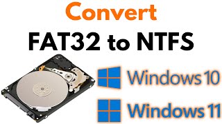 How to Convert FAT32 to NTFS Without Losing Data  Convert Drive from FAT32 to NTFS [upl. by Seravaj]