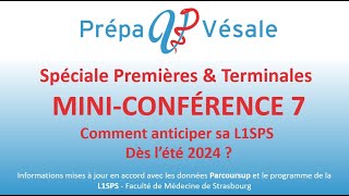 07Miniconf Parcoursup 2024Comment anticiper la L1SPS 03 07 24 [upl. by Aranaj]