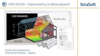 FEMDesign  Konstrukcje drewniane  Połączenie krokiew  płatew [upl. by Yemac]