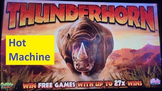 Thunderhorn Slot Winning on Active Machine Bally Game [upl. by Borman]