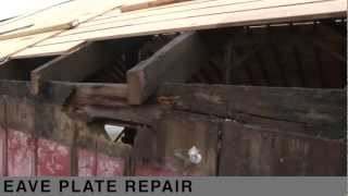 Eave plate repair for a timber frame barn unseen damage [upl. by Bouley]