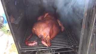 Smoking A Turkey In Brinkmann Smoker [upl. by Pascal]