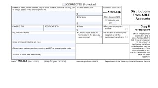 IRS Form 1099QA walkthrough Distributions from ABLE Accounts [upl. by Eladal551]