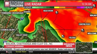 Tornado warning issued in north Georgia with damage already seen  LIVE COVERAGE [upl. by Ttennaej75]