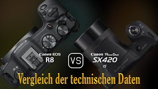 Canon EOS R8 vs Canon PowerShot SX420 IS Ein Vergleich der technischen Daten [upl. by Atiuqahc752]