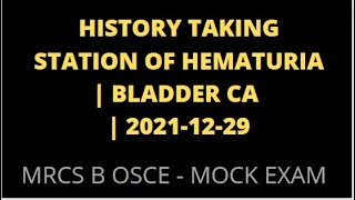 HISTORY TAKING STATION OF HEMATURIA  BLADDER CA [upl. by Seward]