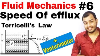 Fluid 06  Applicaion of Bernoullis Principle Venturimeter amp Speed of efflux Torricellis Theorem [upl. by Anny]