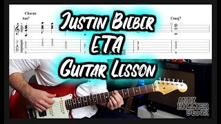 How to play Justin Bieber  ETA Guitar Tutorial Lesson with TAB [upl. by Vallonia]