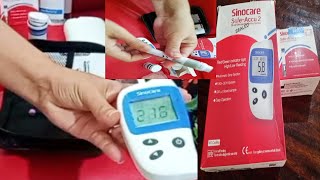 HOW TO USE SINOCARE SAFE  ACCU 2 BLOOD GLUCOSE MONITORING SYSTEM [upl. by Grounds]