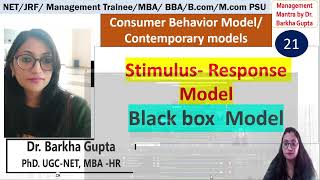 Stimulus Response Model  Black box Model NTA UGC NET BBA MBA MCom By Dr Barkha [upl. by Milurd605]