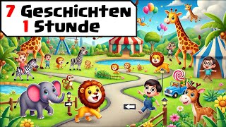 7 Kurzgeschichten für Kinder  Abenteuer im Zoo mit Bello dem Hund  1 Stunde [upl. by Sarene600]