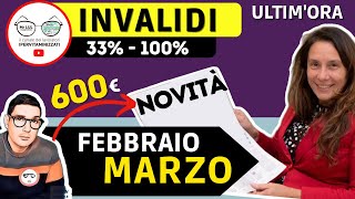 🔴 INVALIDI PARZIALI e TOTALI 4 NOVITÀ FEBBRAIO MARZO 2023 ➡ IMPORTI INCREMENTI PENSIONE BONUS INPS [upl. by Ybreh366]