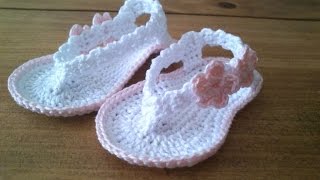 Sandalias BEBE tejidas a CROCHET [upl. by Ardnama445]