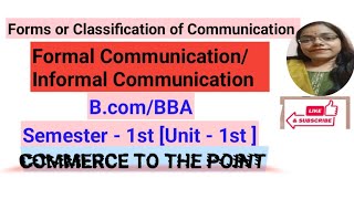 Forms and Classification of Communication Business Communication BcomBBA Semester 1st Unit 1st [upl. by Ahcsas]