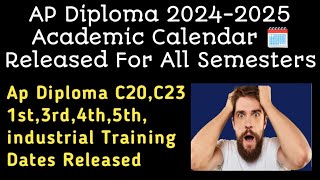 ap diploma 2024 academic calendar released ap diploma C20 industrial Training dates released [upl. by Truitt567]