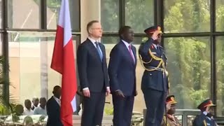 🇵🇱🇰🇪 Poland and Kenya National Anthem  President Andrzej Dudas State Visit 2024 [upl. by Assenev63]