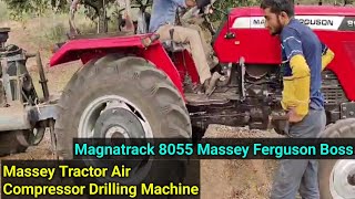 8055 Massey Ferguson Tractor Air Compressor Drilling Machine Demo [upl. by Nolyd]