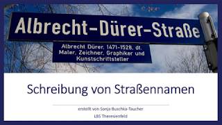 SCHREIBUNG VON STRAßENNAMEN lt ÖNORM [upl. by Alexander]