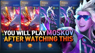 1853 matches 90 winrate Fast Rank up hero until Myhtical Glory Moskov  Mobile Legends [upl. by Wurst]