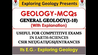 GEOLOGYGeneral MCQ 110 for Competitive ExamsCSIR NET GATE GSI etc [upl. by Nava914]