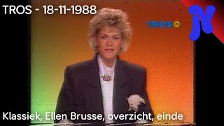 TROS  Klassiek afkondiging Ellen Brusse overzicht en eindleader 18111988 [upl. by Enelez]