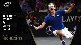 Alexander Zverev v Milos Raonic Laver Breaker  Laver Cup 2019 Final Match [upl. by Hertzog]