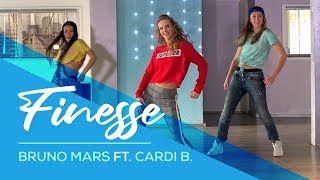 Bruno Mars  Finesse remix Easy Fitness Dance Choreography  Baile  Coreografia  Zumba [upl. by Whipple]