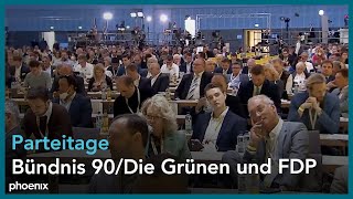 Parteitage Bündnis 90Die Grünen und FDP [upl. by Glassman]