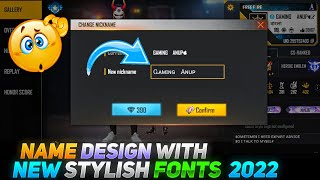 Free Fire Stylish Name Design Tutorial  New Font Style 2022  Name Change With Stylish Fonts [upl. by Hazard979]