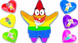 Satisfying Video  How To Make Rainbow Patrick Bathtub With Glitter Slime Cutting ASMR [upl. by Oidacra640]