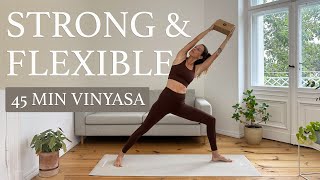 Strength and Stretching Yoga Flow  45 Min Vinyasa Flow [upl. by Mehitable]