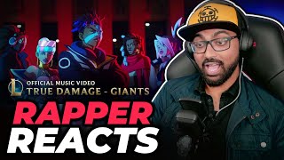 Rapper Reacts to True Damage  GIANTS  League of Legends  First Time Reaction [upl. by Rovit803]