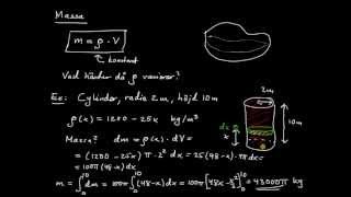 Tillämpningar av integraler del 8  massberäkning volymdensitet [upl. by Riek640]