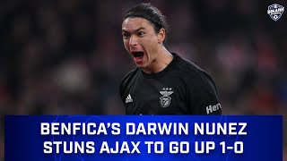 Benficas Darwin Nunez Shocks Ajax With Late Goal  Champions League Round of 16 [upl. by Tris]