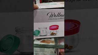 WALLNUT 4PCS STORAGE JAR 400ml crockery bhaguvlogs [upl. by Spatz]