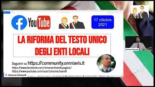 La riforma del Testo Unico degli Enti Locali TUEL 17102021 [upl. by Raven899]